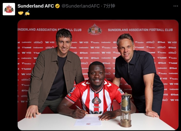 KAIYUN-总价2500万欧！官方：桑德兰同阿贾克斯23岁中锋布罗比签约5年